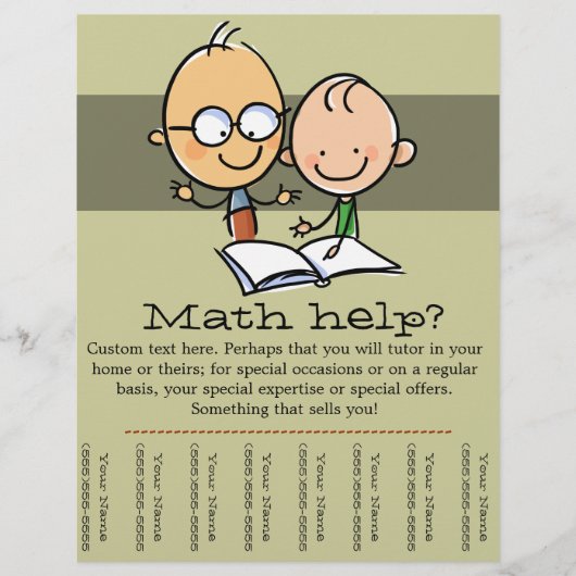 Tutor Tutoring Math Reading Promo-Taschenbuch Flyer (Vorne)