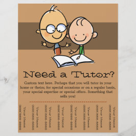 Tutor Tutoring Werbetear sheet Flyer