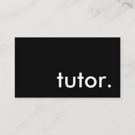 Tutor. Visitenkarte (Vorderseite)