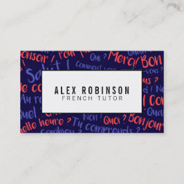 Tutor-Visitenkarte des Marineblaus französische Visitenkarte