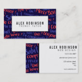 Tutor-Visitenkarte des Marineblaus französische Visitenkarte (Vorne/Hinten)