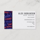 Tutor-Visitenkarte des Marineblaus französische Visitenkarte (Rückseite)