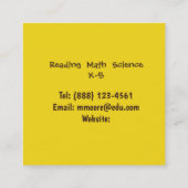 Tutoring in farbenfrohen Crayons Quadratische Visitenkarte (Rückseite)