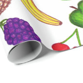 Tutti fruchtige Hand gezeichnete Geschenkpapier (Rolleneckpunkt)