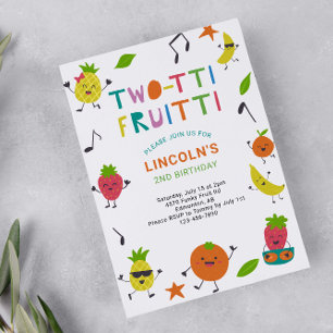 Tutti Fruitti 2. Geburtstag Niedlich Sommerfrüchte Einladung