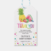 Tutti Fruitti Baby Dusche Danke für Ihre Unterstüt Geschenkanhänger (Vorderseite)