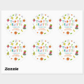 Tutti Fruitti Birthday Custom Cute Fruits Runder Aufkleber (Blatt)
