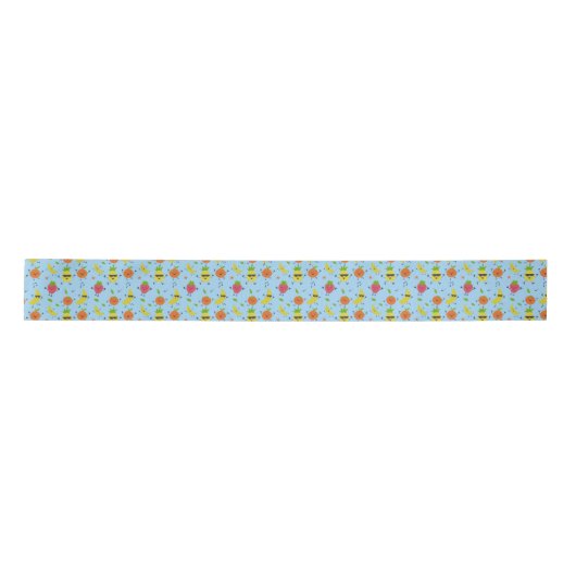 Tutti Fruitti Birthday Pattern Cute Fruits Satinband (Vorderseite)