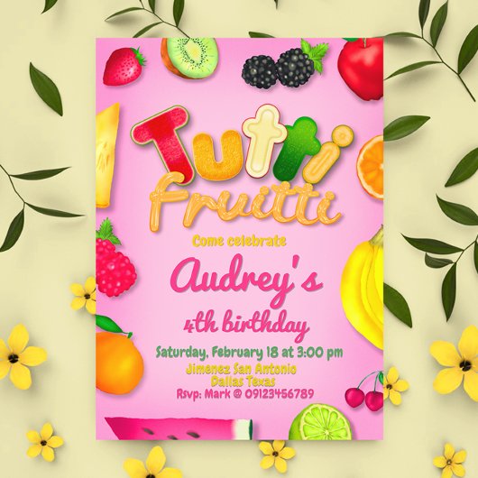 Tutti Fruitti - Frucht Geburtstagsparty Einladung