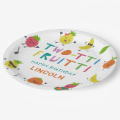 Tutti Fruitti Geburtstag Custom Niedlich Frucht Pappteller (Schrägansicht)
