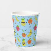 Tutti Fruitti Geburtstagsmuster Niedliche Früchte Pappbecher (Vorderseite)