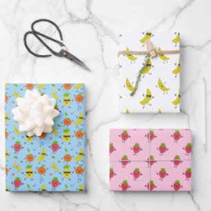 Tutti Fruitti Geburtstagsmuster Süße Früchte Geschenkpapier Set