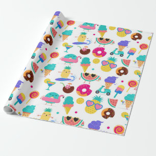 Tutti Fruitti Sommer-Fruchteis-Leckereien-Party Geschenkpapier
