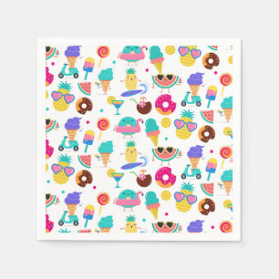 Tutti Fruitti Sommer-Fruchteis-Leckereien-Party Serviette
