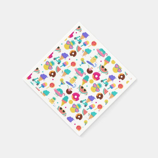 Tutti Fruitti Summer Fruchtsaft Ice Creme Leckerei Serviette (Ecke)