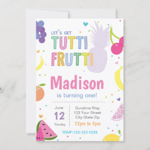 Tutti Frutii Birthday Invite Einladung