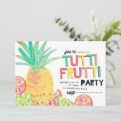 TUTTI FRUTTI Ananas Geburtstagsfeier Einladung (Stehend Vorderseite)