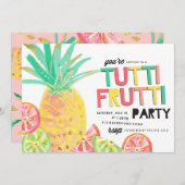 TUTTI FRUTTI Ananas Geburtstagsfeier Einladung (Vorne/Hinten)