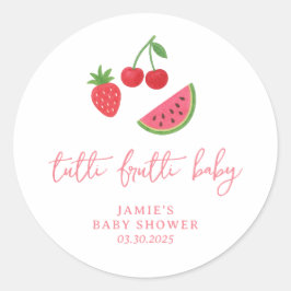 Tutti Frutti Baby Shower Runder Aufkleber