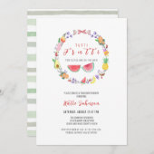 Tutti Frutti Babydusche, Summer Tropical Twins Einladung (Vorne/Hinten)