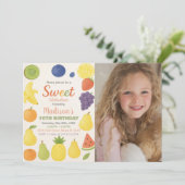 Tutti Frutti Einladung zum Geburtstag (Stehend Vorderseite)