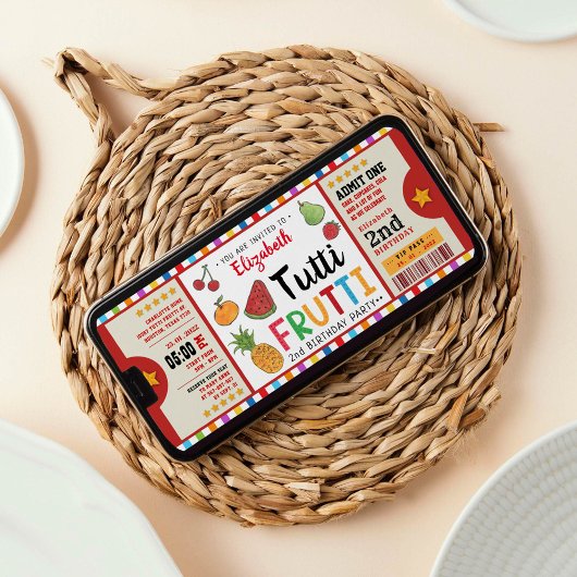 Tutti Frutti Einladung zum zweiten Geburtstag