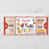 Tutti Frutti Einladung zum zweiten Geburtstag (Vorderseite)
