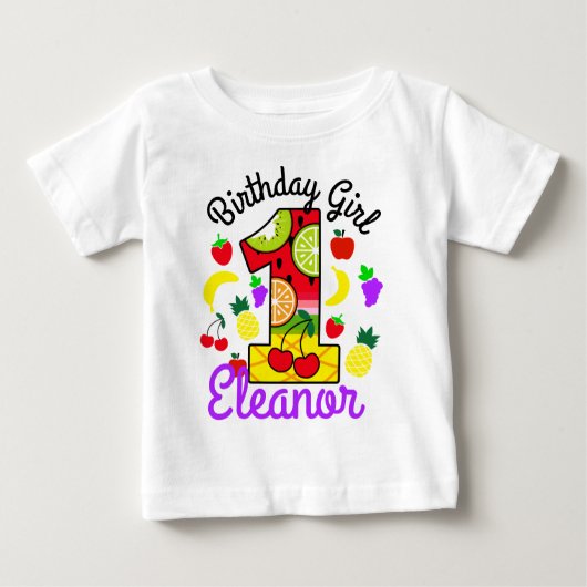 Tutti frutti First Birthday Girl Baby T-shirt (Vorderseite)
