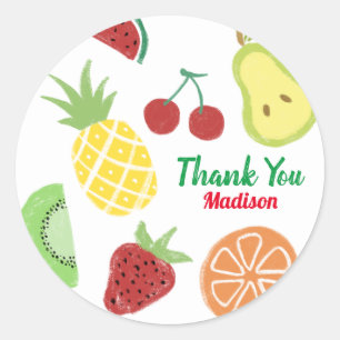 Tutti frutti frische Sommer-Geburtstags-Dusche Runder Aufkleber