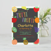 Tutti Frutti Fruit Birthday Einladung (Stehend Vorderseite)