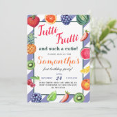 Tutti Frutti Fruit Birthday Einladung (Stehend Vorderseite)