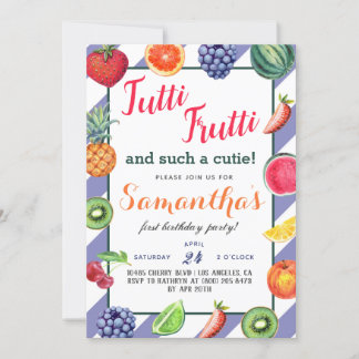 Tutti Frutti Fruit Birthday Einladung