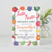 Tutti Frutti Fruit Birthday Einladung (Stehend Vorderseite)