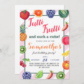 Tutti Frutti Fruit Birthday Einladung (Vorne/Hinten)