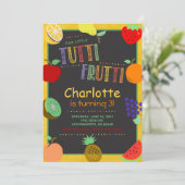 Tutti Frutti Fruit Birthday Einladung (Stehend Vorderseite)