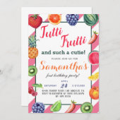 Tutti Frutti Fruit Birthday Einladung (Vorne/Hinten)