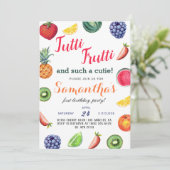 Tutti Frutti Fruit Birthday Einladung (Stehend Vorderseite)
