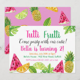 Tutti Frutti - Fruit Birthday Party Einladung