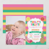 Tutti Frutti Geburtstagsparty Einladung 2. Geburts (Vorne/Hinten)