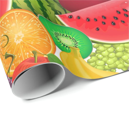 Tutti Frutti helle Geschenkpapier (Rolleneckpunkt)