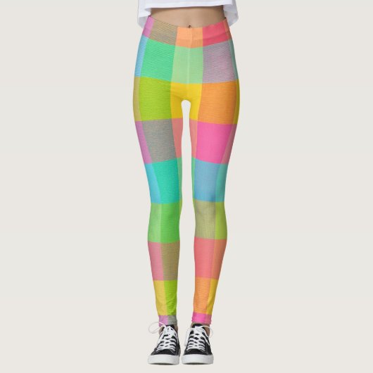 Tutti Frutti Kariert - Helles gekreuztes Muster Le Leggings (Vorderseite)