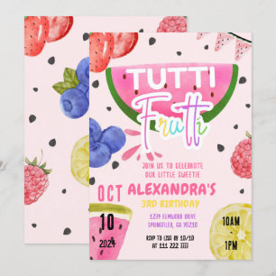 Tutti Frutti Obst 1. 3. 4. 6. 7. 8. 9. Einladung