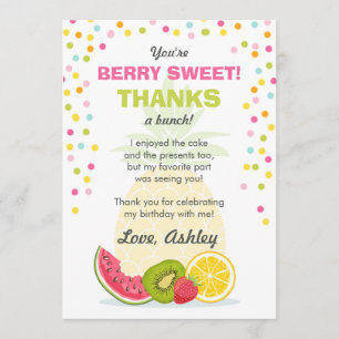 Tutti Frutti Party Geburtstag Frucht Dankeschön Ka Einladung