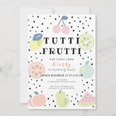 Tutti Frutti Pastel Frucht 2. Geburtstag Einladung (Vorderseite)