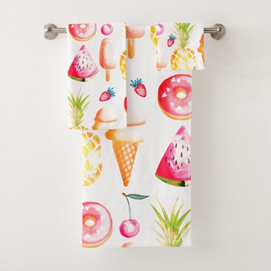 Tutti Frutti Sommer Süßigkeiten und Leckereien Badhandtuch Set (Insitu)