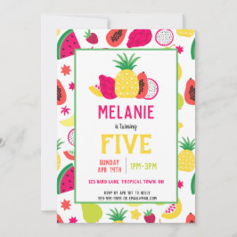Tutti Frutti Tropical Fruit Girls Geburtstag Einladung