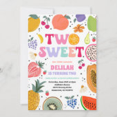 Tutti Frutti Tropical Summer Two Sweet Birthday Einladung (Vorderseite)