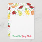Tutti Frutti zum zweiten Geburtstag oder Babydusch Dankeskarte (Vorne/Hinten)