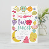 Tuttifrutti 2. Geburtstag Einladung (Stehend Vorderseite)