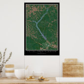 Tuttle Creek Reservoir Kansas Satellite Poster Kar (Küche)